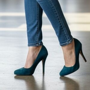 Audrey Brooks Elegant Teal Suede Women's Pumps Size 8.5